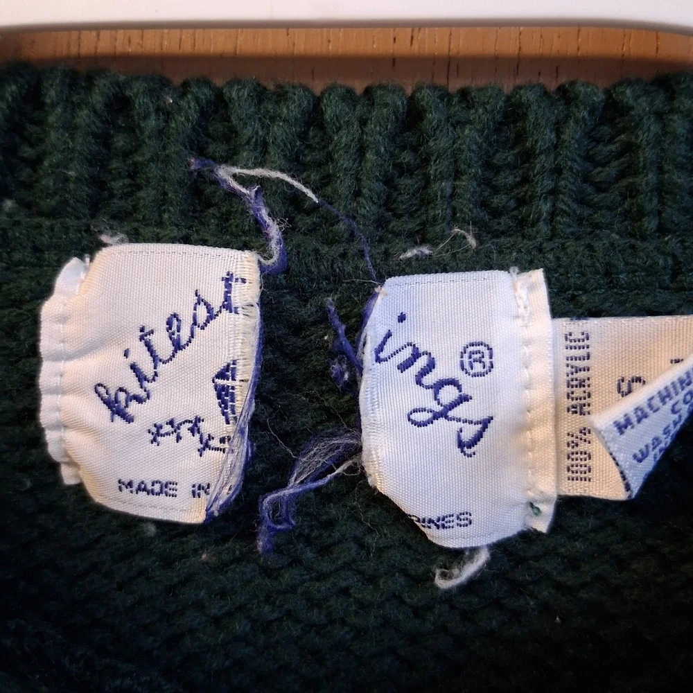 Vintage 90's Kitestrings Boys Sweater Sz 5/6 Lodge Moose Winter‎ EUC